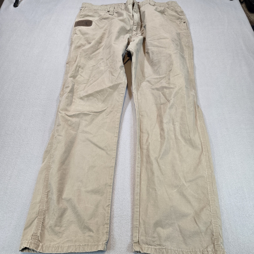Wrangler Riggs Workwear Pants Mens 42x32 Khaki Ripstop Carpenter